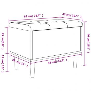 Sitzbank mit Stauraum Schwarz 62x42x46 cm Holzwerkstoff