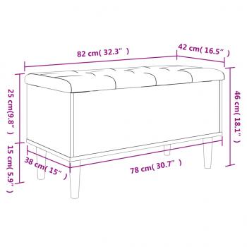 Sitzbank mit Stauraum Braun Eichen-Optik 82x42x46 cm