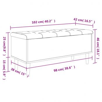 Sitzbank mit Stauraum Braun Eichen-Optik 102x42x46 cm