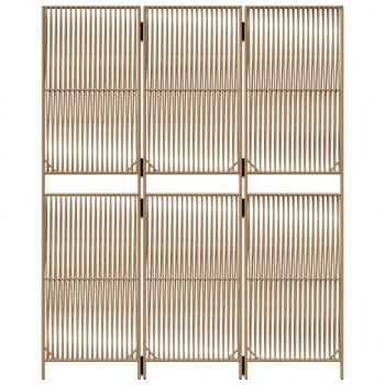 Paravent 3-tlg. Beige Poly Rattan