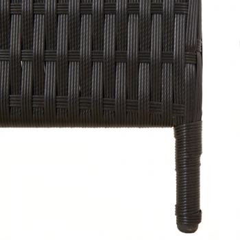 Paravent 6-tlg. Schwarz Poly Rattan