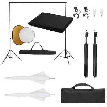 ARDEBO.de - Fotostudio-Set mit Beleuchtung, Hintergrund und Reflektor