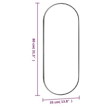 Wandspiegel 35x80 cm Glas Oval