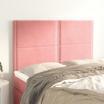 ARDEBO.de - Kopfteile 4 Stk. Rosa 72x5x78/88 cm Samt