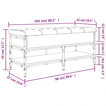 Schuhbank Schwarz 102x42x45 cm Holzwerkstoff