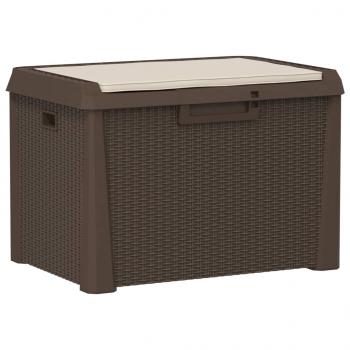 Gartentruhe mit Sitzkissen Braun 125 L PP