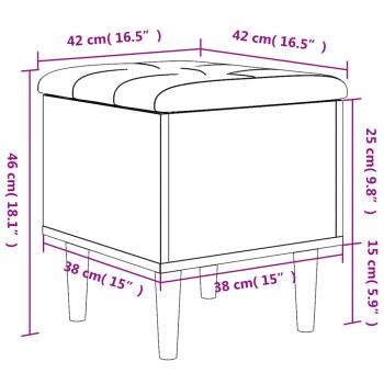 Sitzbank mit Stauraum Braun Eichen-Optik 42x42x46 cm