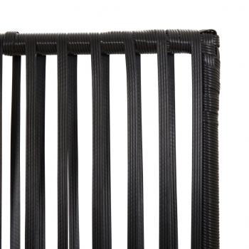 Paravent 3-tlg. Schwarz Poly Rattan