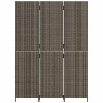 Paravent 3-tlg. Grau Poly Rattan