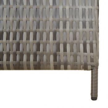 Paravent 3-tlg. Grau Poly Rattan