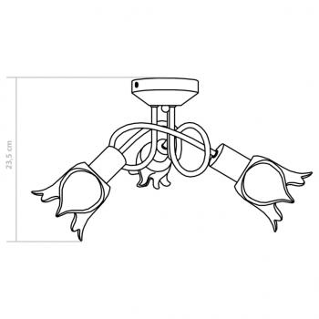 Deckenleuchte Glas-Lampenschirme für 3 E14 Glühlampen