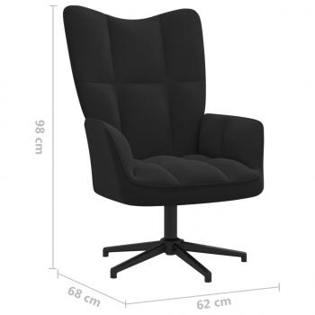 Relaxsessel mit Hocker Schwarz Samt