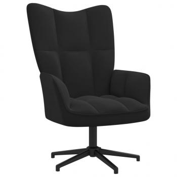 Relaxsessel mit Hocker Schwarz Samt