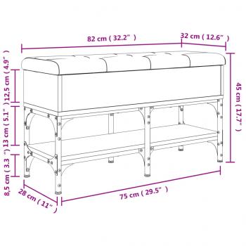 Schuhbank Schwarz 82x32x45 cm Holzwerkstoff