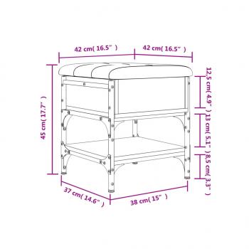 Schuhbank Grau Sonoma 42x42x45 cm Holzwerkstoff