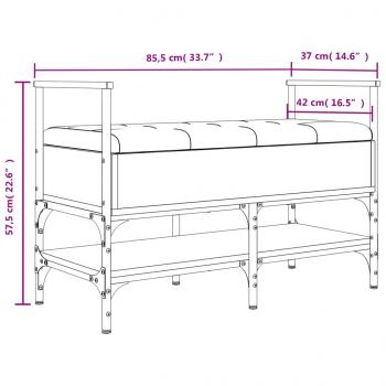 Schuhbank Schwarz 85,5x42x57,5 cm Holzwerkstoff