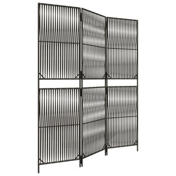 Paravent 3-tlg. Grau Poly Rattan