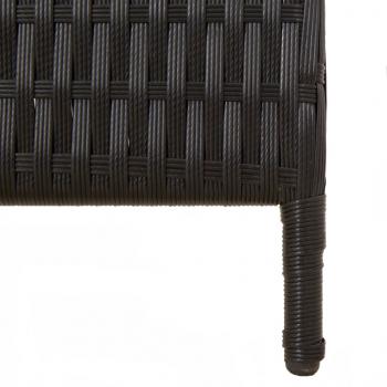 Paravent 4-tlg. Schwarz Poly Rattan