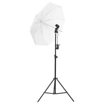 Fotostudio-Set mit Leuchten, Hintergrund und Reflektor