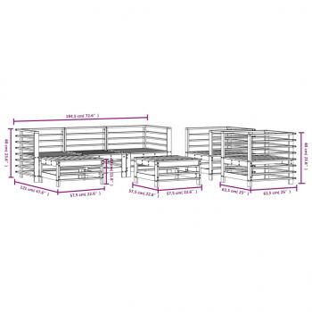 7-tlg. Garten-Lounge-Set Massivholz Douglasie