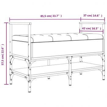 Schuhbank Räuchereiche 85,5x42x57,5 cm Holzwerkstoff