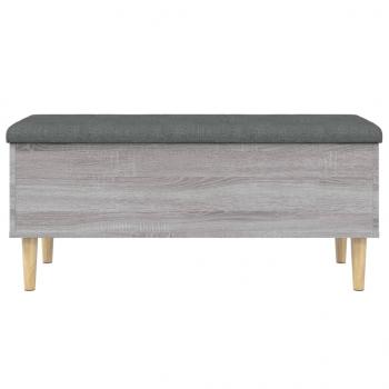 Sitzbank mit Stauraum Grau Sonoma 102x42x46 cm Holzwerkstoff