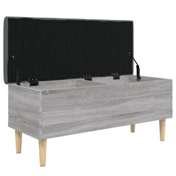 Sitzbank mit Stauraum Grau Sonoma 102x42x46 cm Holzwerkstoff