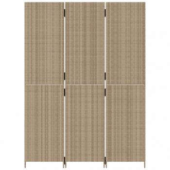 Paravent 3-tlg. Beige Poly Rattan