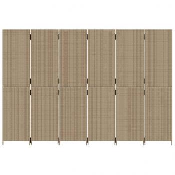 Paravent 6-tlg. Beige Poly Rattan