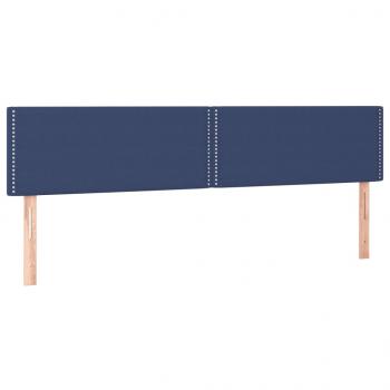 Boxspringbett mit Matratze & LED Blau 160x200 cm Stoff