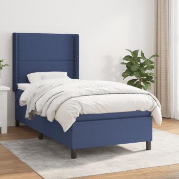 ARDEBO.de - Boxspringbett mit Matratze Blau 80x200 cm Stoff