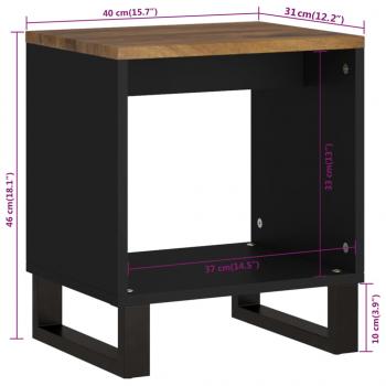 Couchtisch 40x31x46 cm Massivholz Mango & Holzwerkstoff