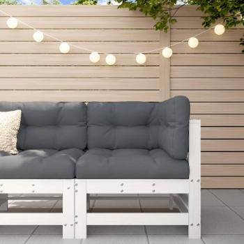 ARDEBO.de - Garten-Ecksofa Weiß Massivholz Kiefer