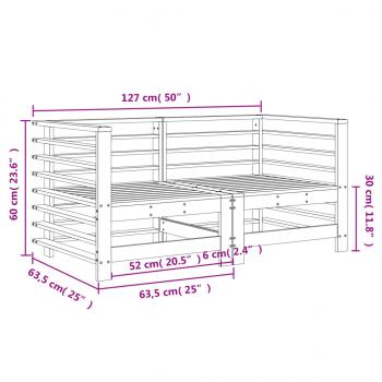 Garten-Ecksofas 2 Stk. Massivholz Kiefer