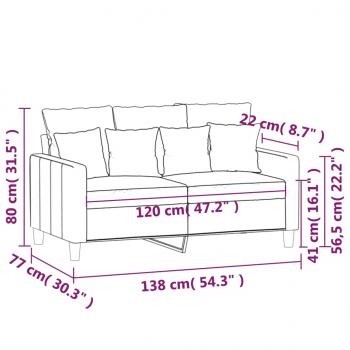 2-Sitzer-Sofa Rosa 120 cm Samt