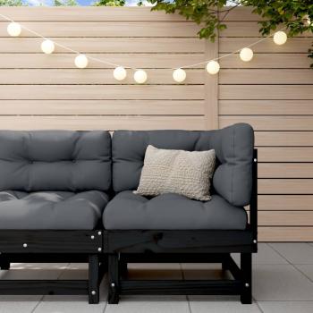 ARDEBO.de - Garten-Ecksofa Schwarz Massivholz Kiefer