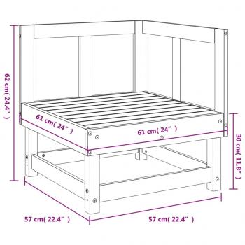 Garten-Ecksofa Schwarz Massivholz Kiefer