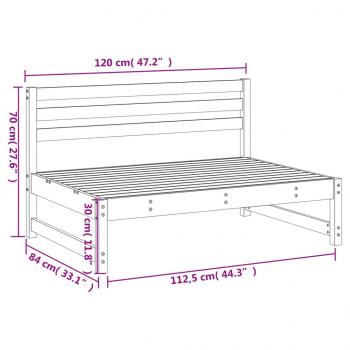 Garten-Mittelsofa 120x80 cm Massivholz Douglasie