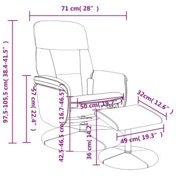 Massagesessel mit Fußhocker Dunkelgrau Samt 