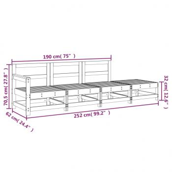 4-tlg. Garten-Lounge-Set Massivholz Douglasie