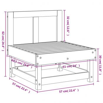 Garten-Mittelsofa Massivholz Douglasie