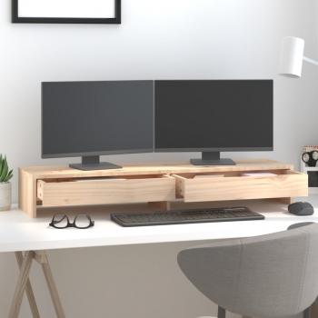 Monitorständer 100x27x15 cm Massivholz Kiefer