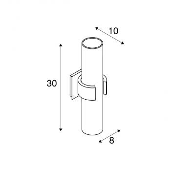 SLV DENA 2 Wandleuchte, zweiflammig, E14, aluminium gebürstet, Glas teilsatiniert (147529)