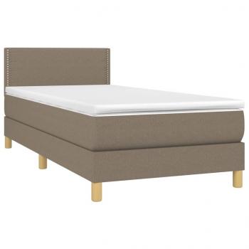 Boxspringbett mit Matratze & LED Taupe 90x200 cm Stoff