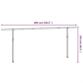 Stützen für Markisen Anthrazit 600x245 cm Eisen 