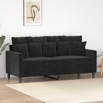 ARDEBO.de - 2-Sitzer-Sofa Schwarz 140 cm Samt