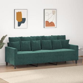 ARDEBO.de - 3-Sitzer-Sofa Dunkelgrün 180 cm Samt