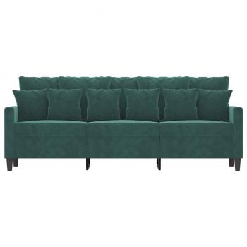 3-Sitzer-Sofa Dunkelgrün 180 cm Samt