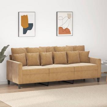 ARDEBO.de - 3-Sitzer-Sofa Braun 180 cm Samt