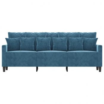 3-Sitzer-Sofa Blau 180 cm Samt